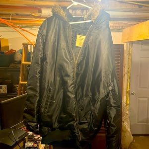 ESMX 3XL jacket.  Black nylon with faux fur hood
